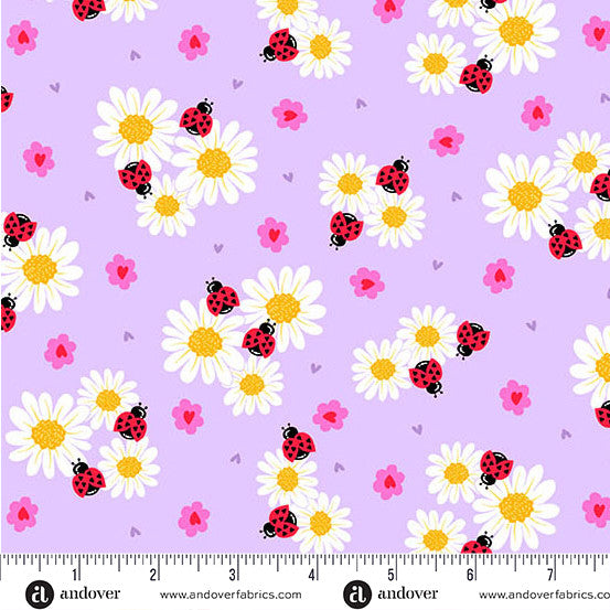 Little Ladies Petal Parade Lilac by Tami Jones for Andover Fabrics - 1/2 YARD