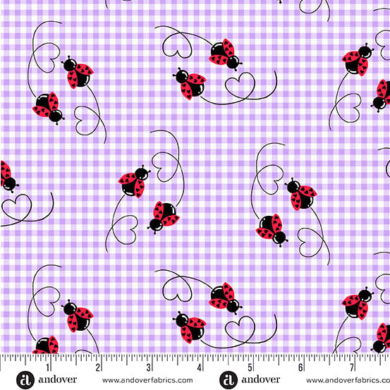 Little Ladies Twin Treasures Lilac by Tami Jones for Andover Fabrics - 1/2 YARD