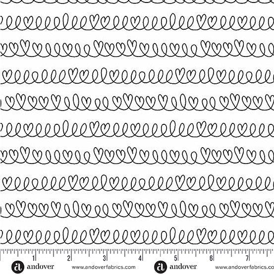 Little Ladies Hide and Seek Ink by Tami Jones for Andover Fabrics - 1/2 YARD