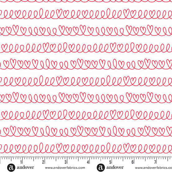 Little Ladies Hide and Seek Cherry by Tami Jones for Andover Fabrics - 1/2 YARD