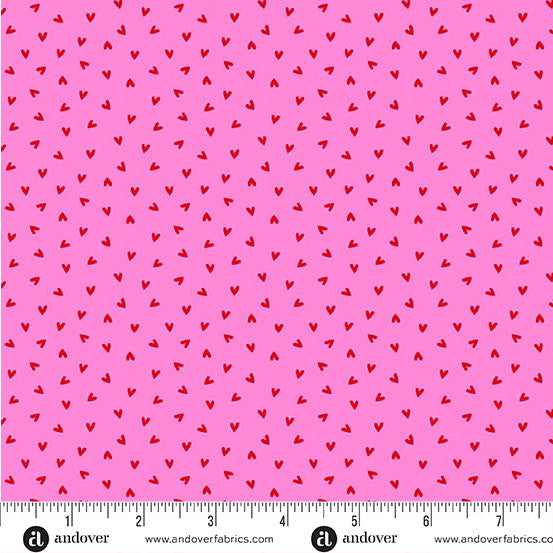 Little Ladies Love Bug Hugs Hot Pink by Tami Jones for Andover Fabrics - 1/2 YARD