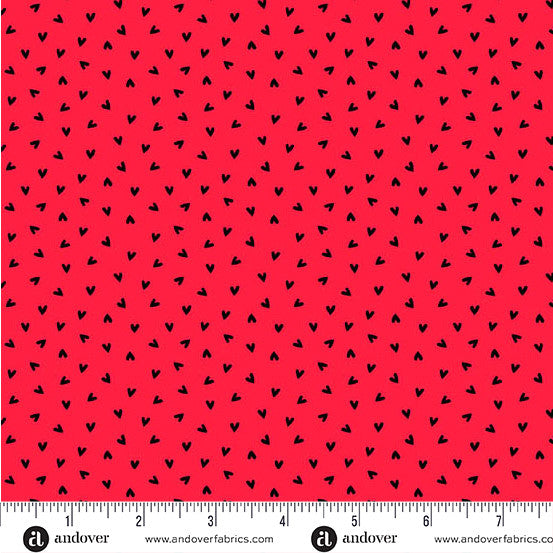 Little Ladies Love Bug Hugs Cherry by Tami Jones for Andover Fabrics - 1/2 YARD