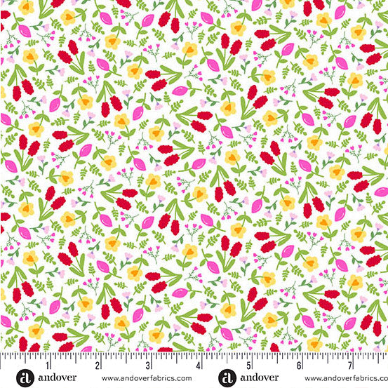 Little Ladies Giggle Garden Blossom by Tami Jones for Andover Fabrics - 1/2 YARD