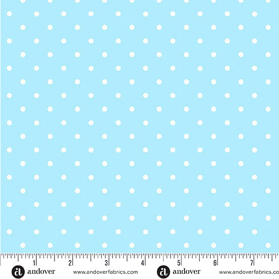 Little Ladies Tickle Dots Sky by Tami Jones for Andover Fabrics - 1/2 YARD