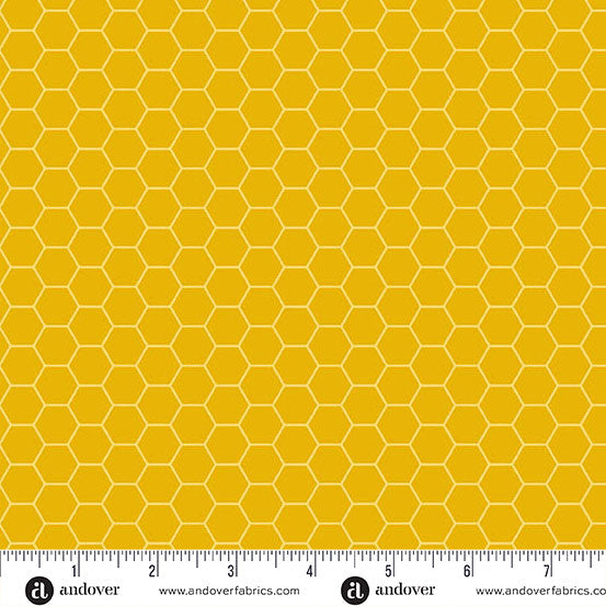 Sunny Honey by Amy Latta Honey Comb Dark Yellow - 1/2 Yard