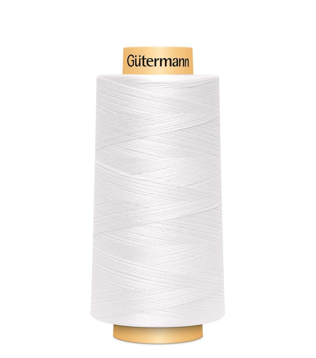 Gutermann Cotton 50wt 3000yd Cone Thread - White