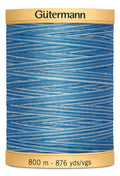 Gutermann Cotton 50wt Variegated 800m/876yd Thread - Blue Awakening