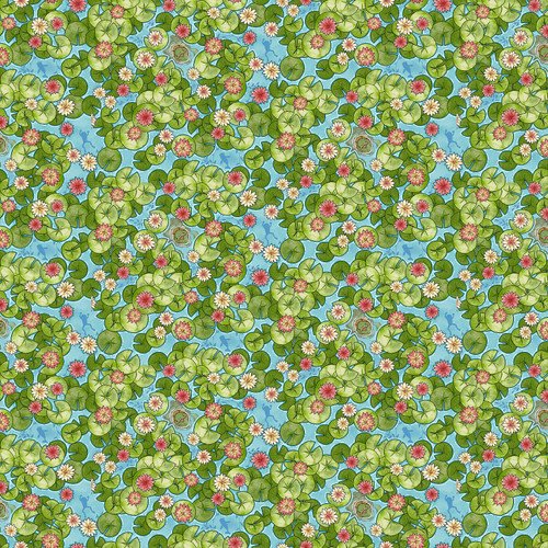 Green Lily Pads River Romp Q-862-66 -1/2 Yard