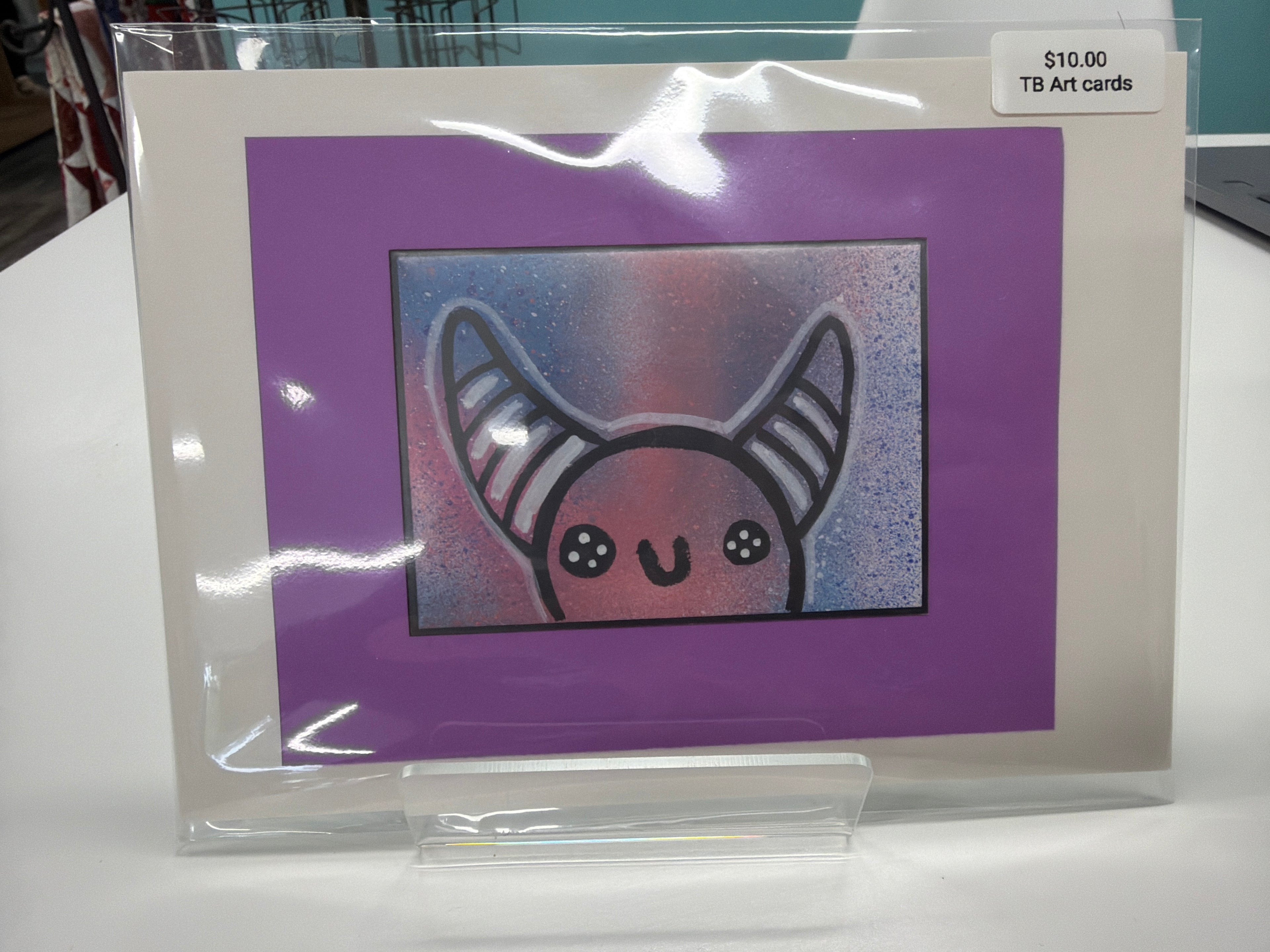 ACEO - Original Art Card - big horns - by local artist eat0_0Cake - 2" X 3"