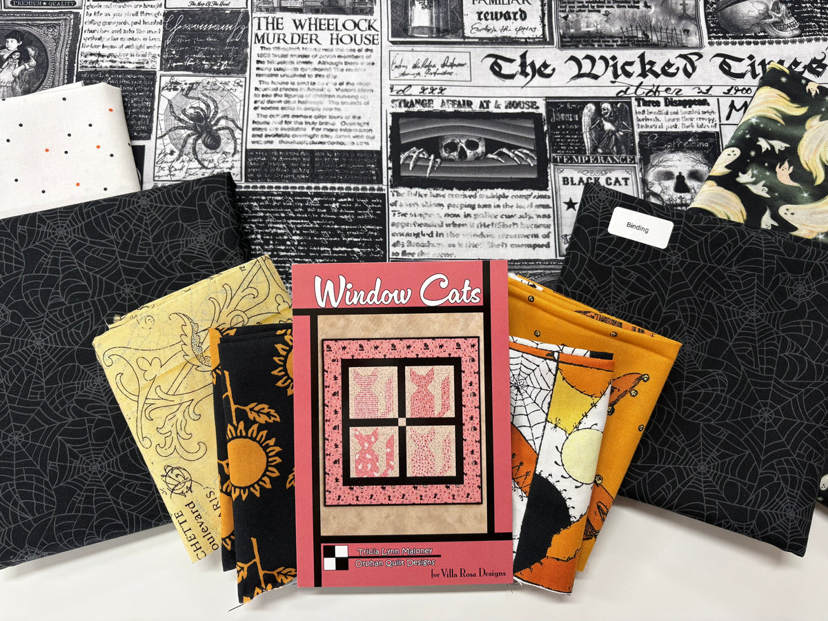 Window Cats Quilt Kit 38” x 38” Halloween Themed