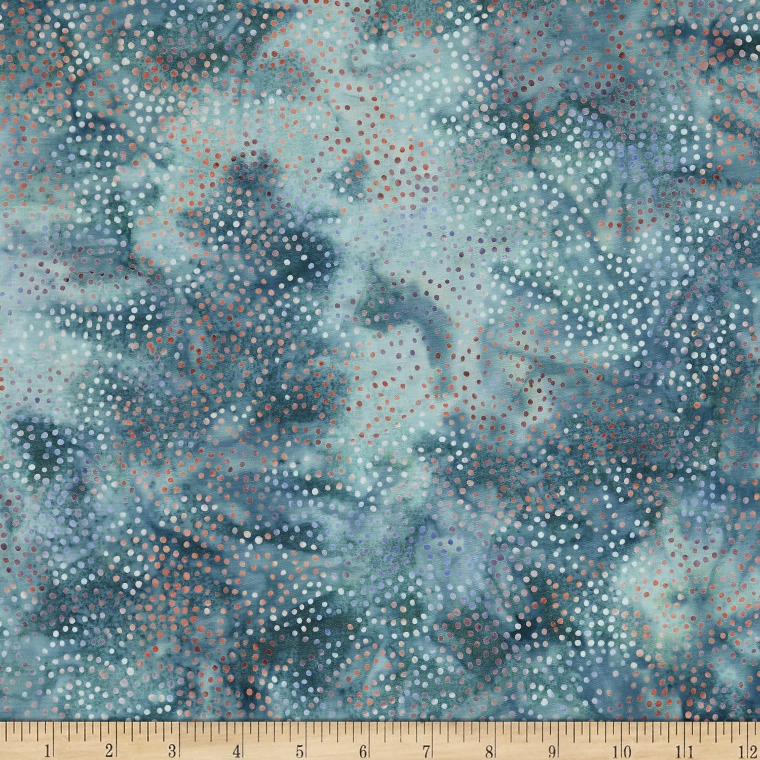 Central Java Random Dots Teal -1/2 Yard