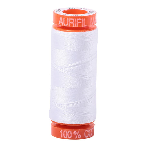 Aurifil 50wt Cotton Thread – White 2024 – 220 yd