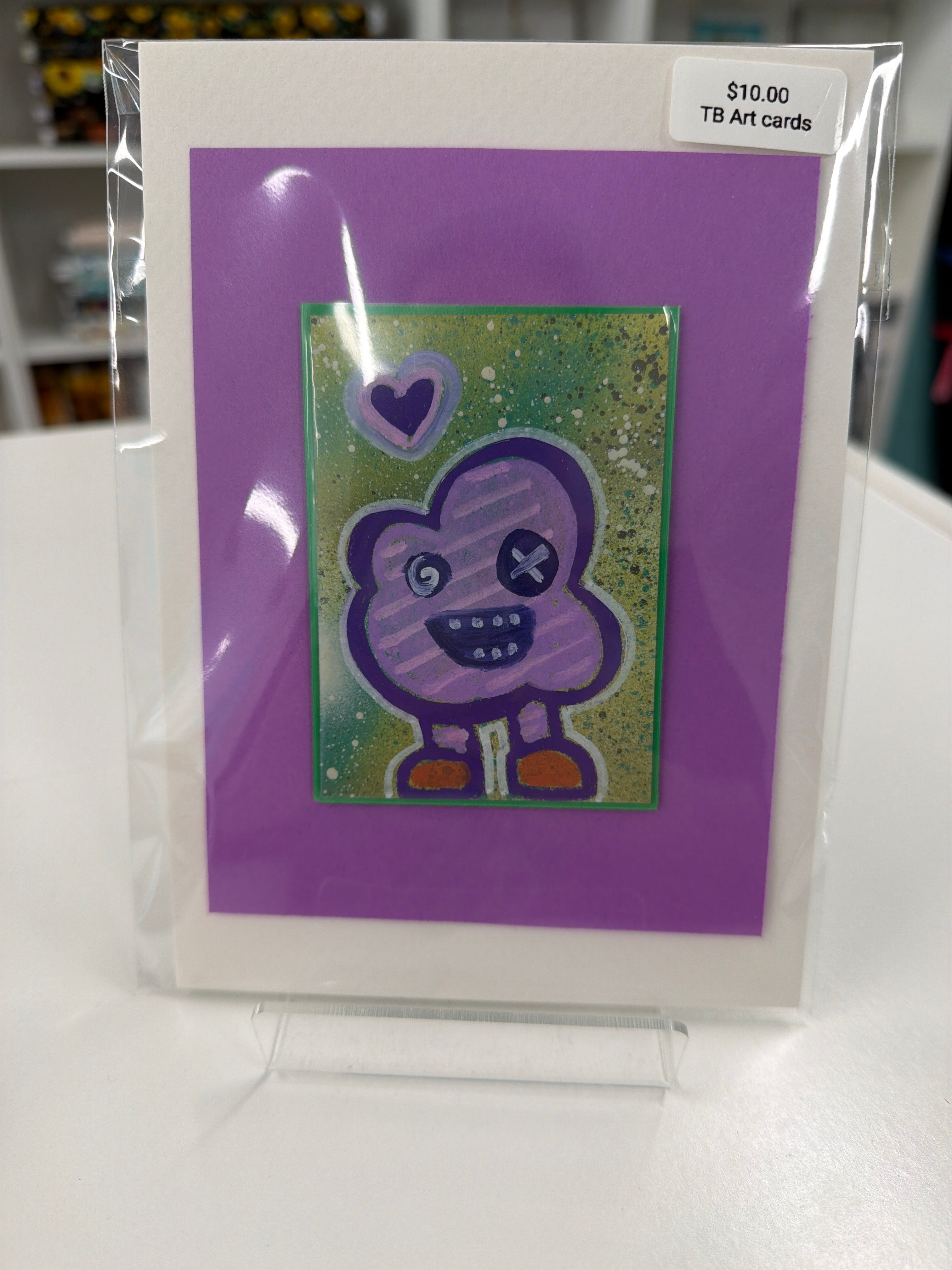 ACEO - Original Art Card - Purple Dude- by local artist eat0_0Cake - 2" X3"
