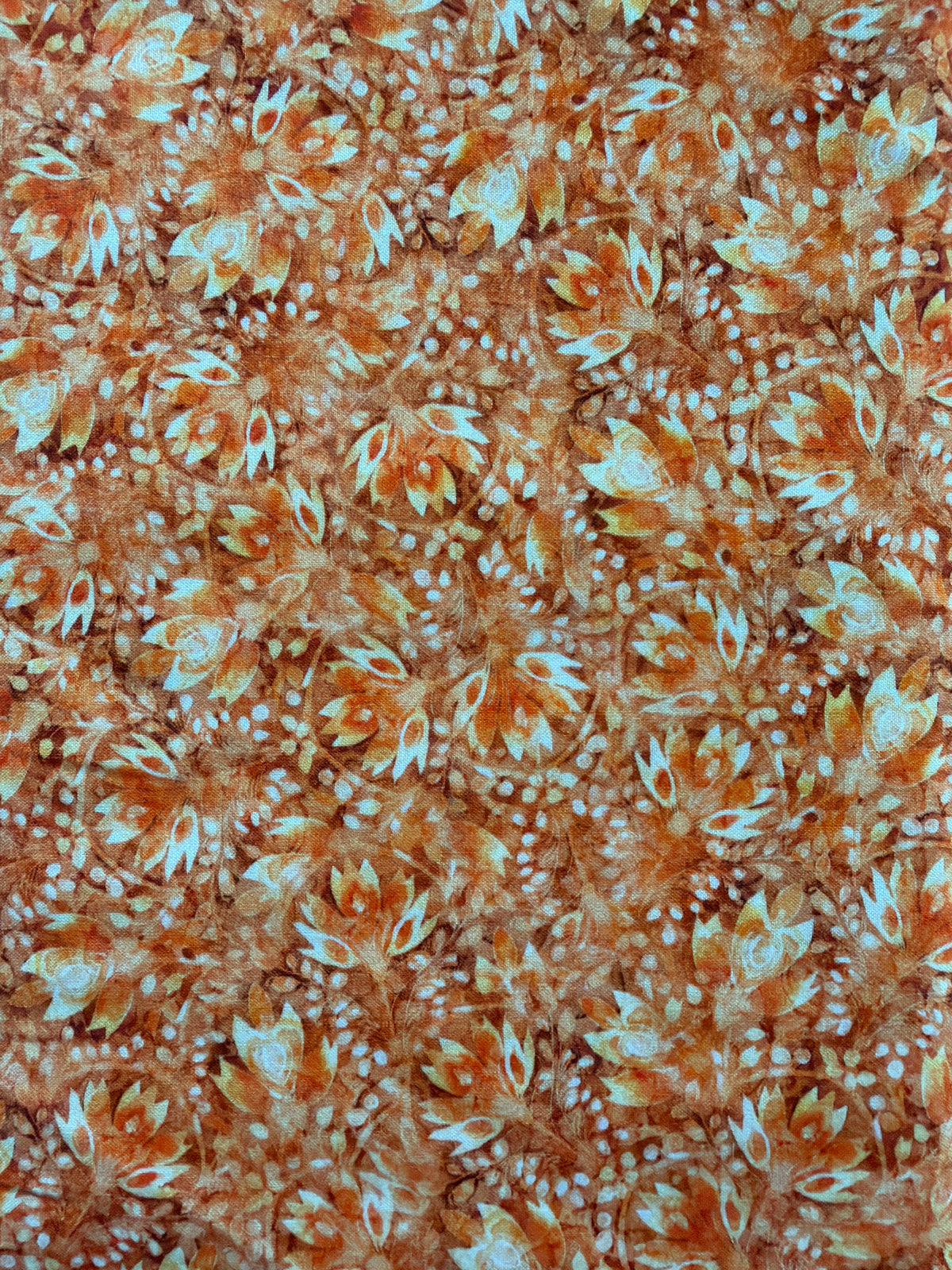 Midnight Blooms Floral Toss Orange -1/2 Yard