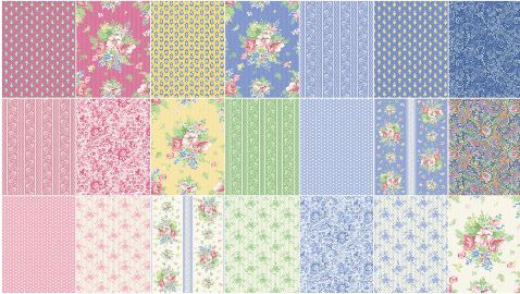 April's Garden By April Cornell for Benartex 2 1/2 inch strips 40pcs.
