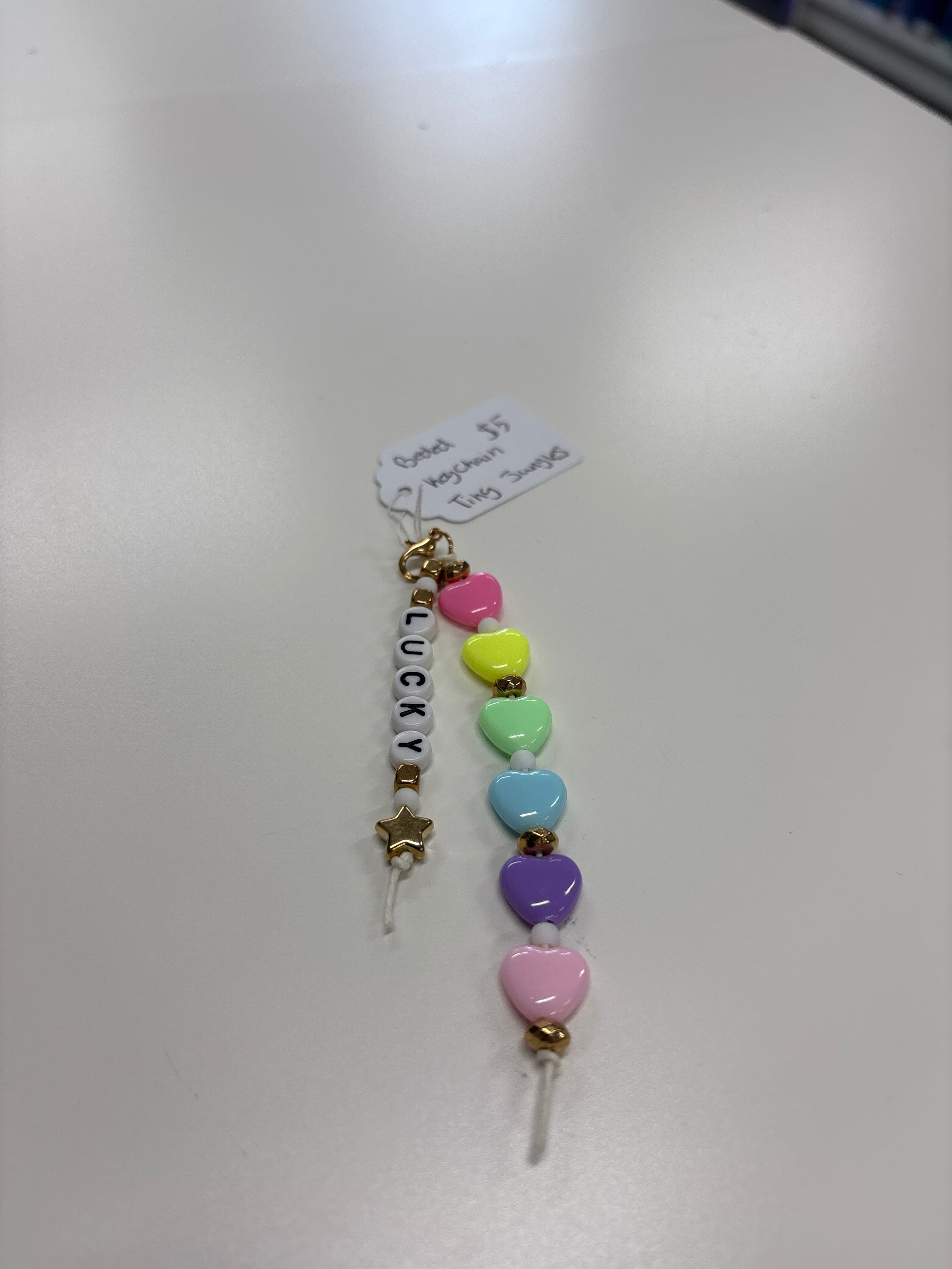 LUCKY Beaded Keychain- Tiny Jungles