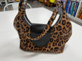 Lena Hobo Bag – Leopard Print with Black Accents/ Shoulder