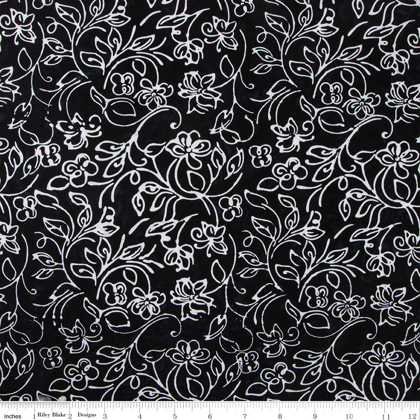 Batiks Achromatic Dance Licorice Candy by Riley Blake Designs for Riley Blake - 1/2 YARD