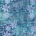 Expressions Batiks Floral Grid Lagoon Beach by Riley Blake Designs for Riley Blake - 1/2 YARD