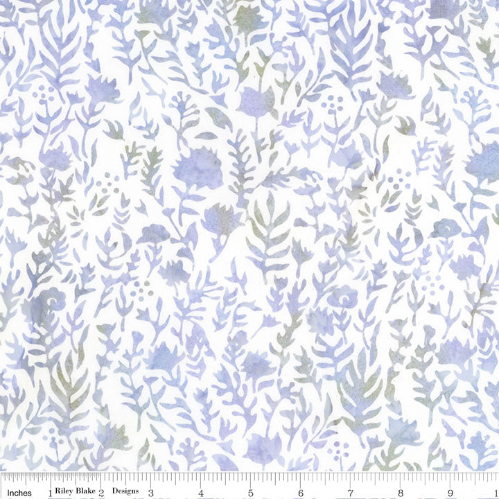 Batiks Floral Grid Lavender Blue by Riley Blake Designs for Riley Blake - 1/2 YARD