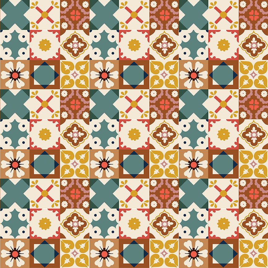 Wild Rose Tiles Multi - Riley Blake Designs - 1/2 Yard
