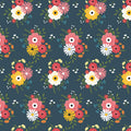Gone Glamping Bouquets Midnight -Lori Whitlock for Riley Blake Designs 1/2 YARD