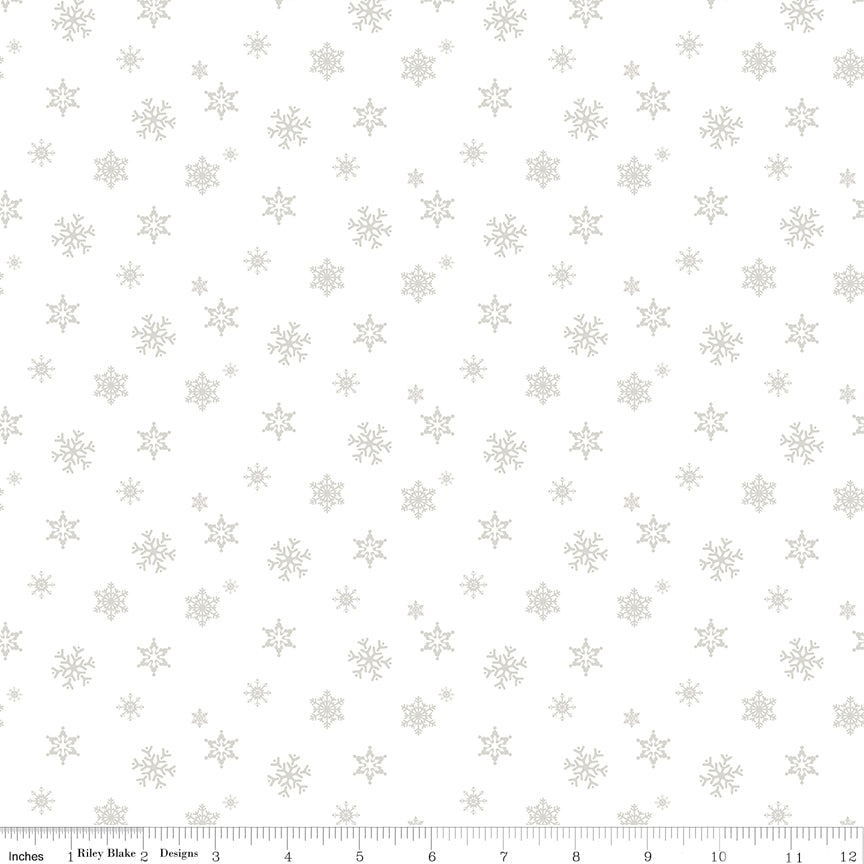 Christmas Wishes Snowflakes White-on-White for Riley Blake Designs - 1/2 Yard