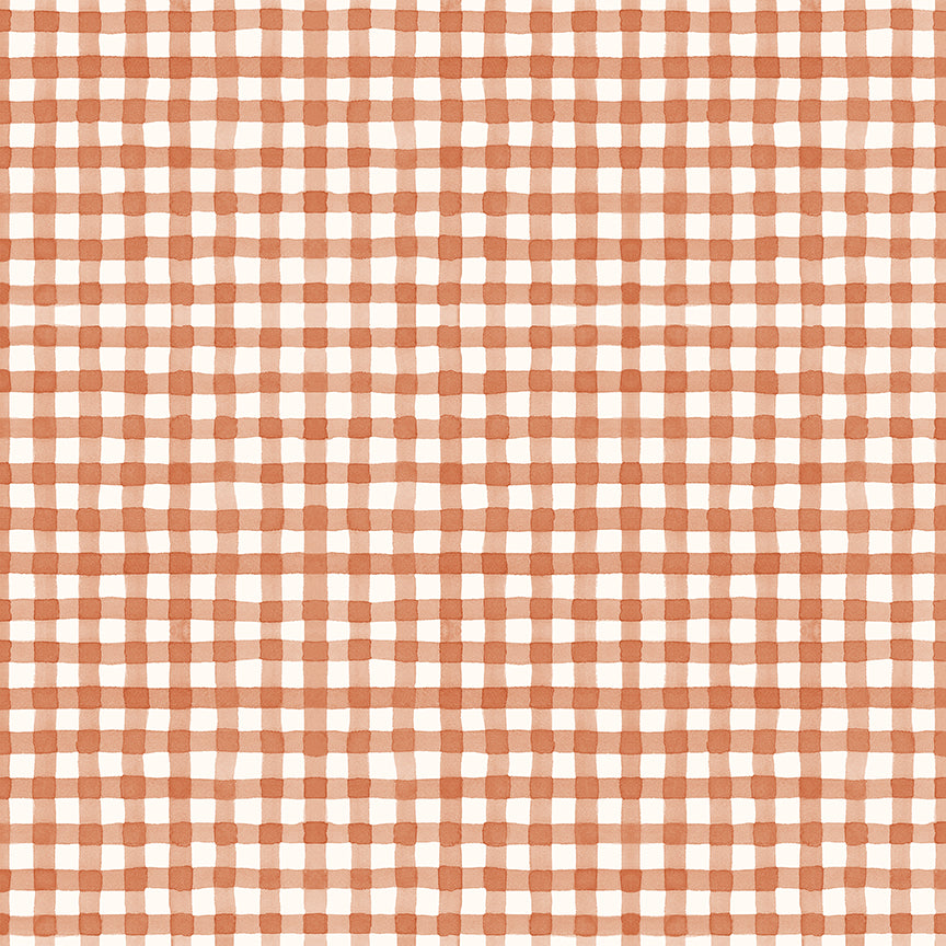 Sunflower Whispers Gingham C1674-Pumpkin - 1/2 YARD