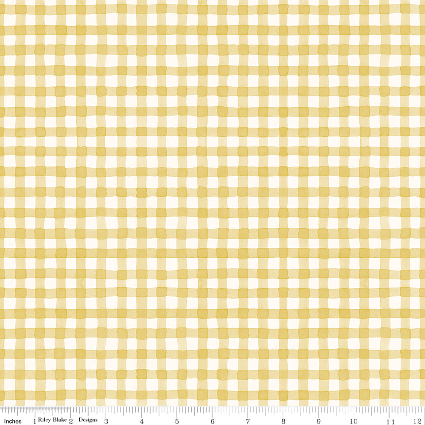 Sunflower Whispers Gingham C1674-Yellow - 1/2 YARD