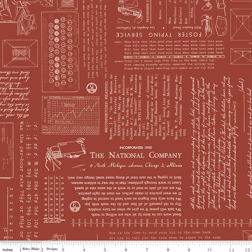 TYPE/ography Terracotta by Lori Holt for Riley Blake Designs - 1/2 YARD