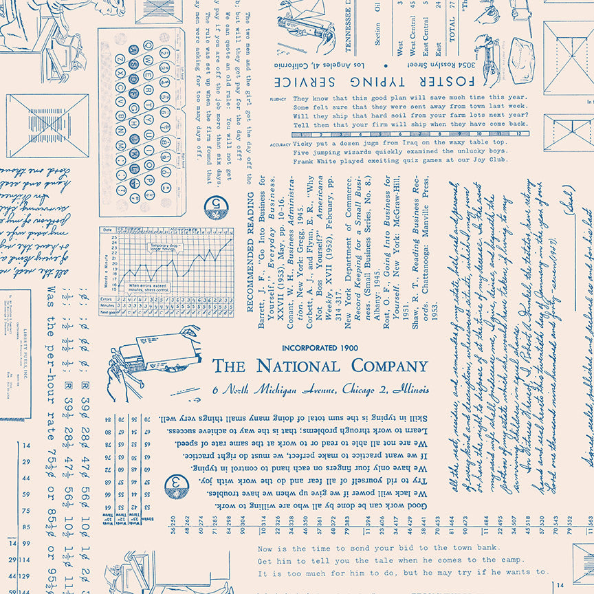 TYPE/ography Background Denim by Lori Holt for Riley Blake Designs - 1/2 YARD