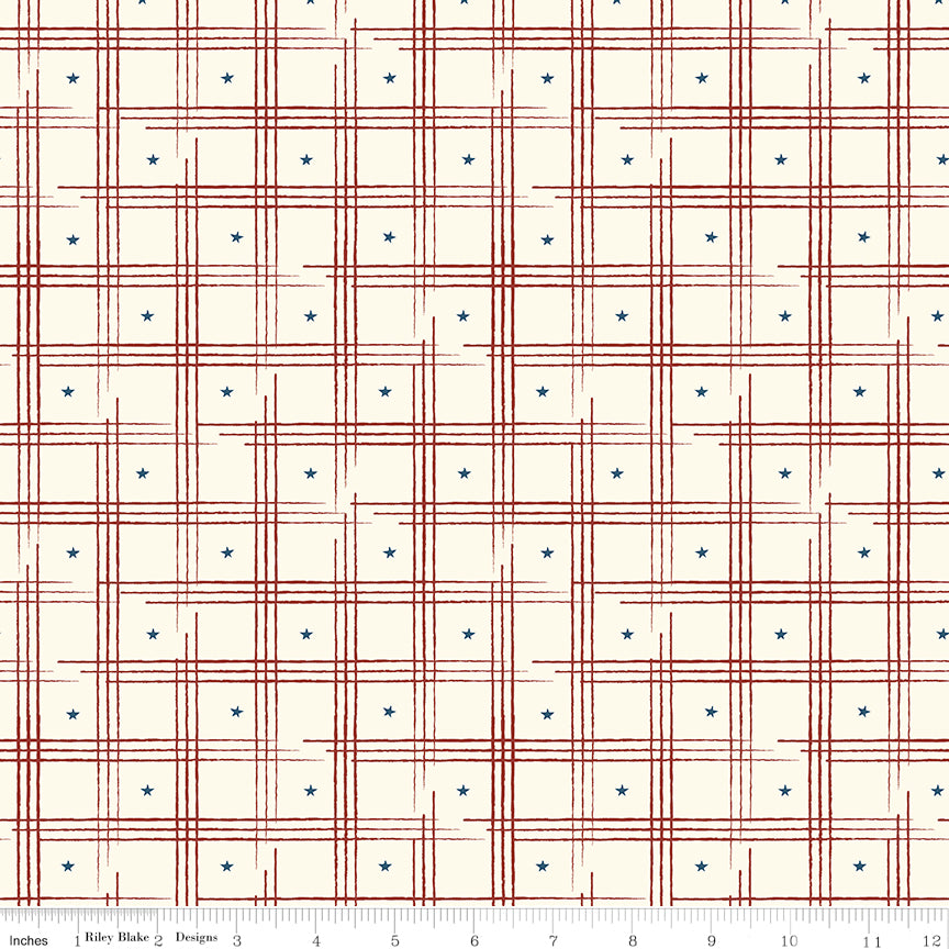 American Honor Plaid Cream by Vicki Gifford for RBD - 1/2 YARD