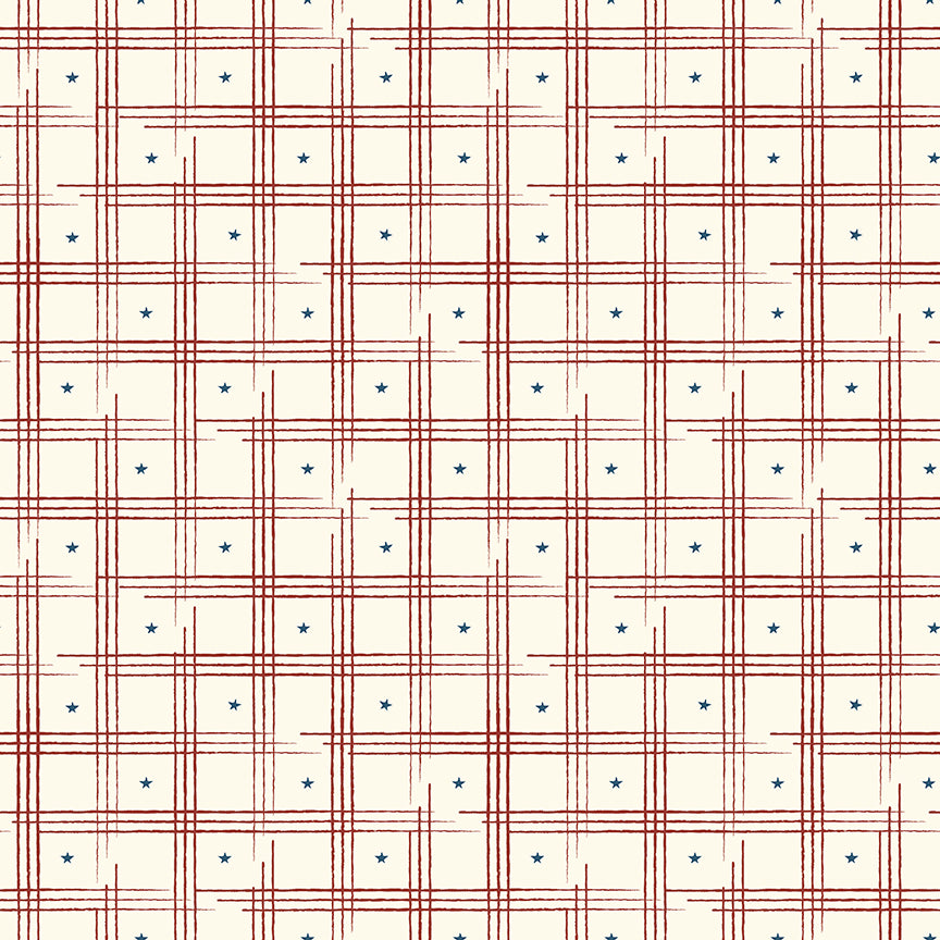 American Honor Plaid Cream by Vicki Gifford for RBD - 1/2 YARD