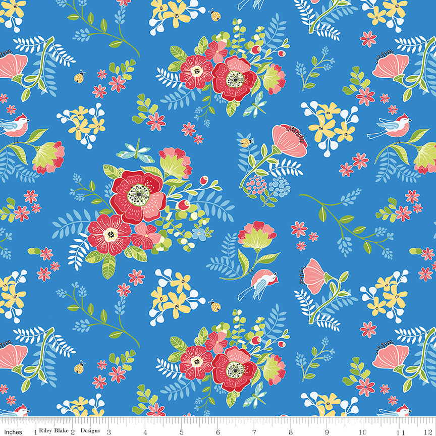Awakening Spring Palette Azure by Cherry Guidry for RBD - 1/2 YARD