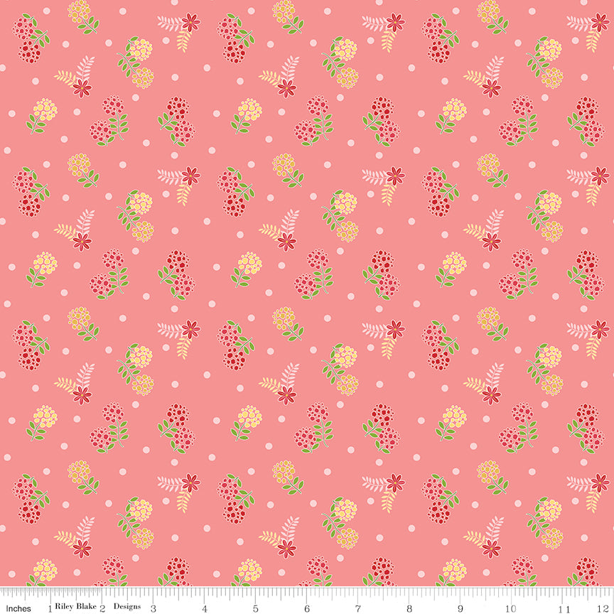 Awakening Blossoms Coral by Cherry Guidry for RBD - 1/2 YARD