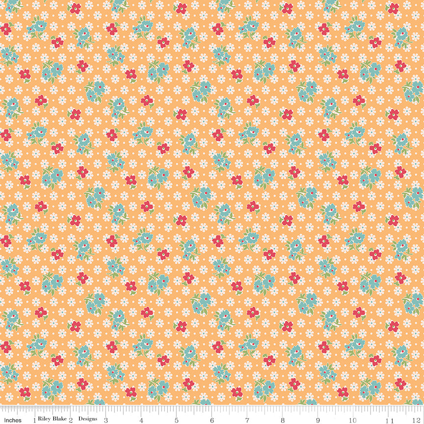 Farmer's Daughter - Feedsack Marigold - by Lori Holt for Riley Blake Designs - 1/2 YARD