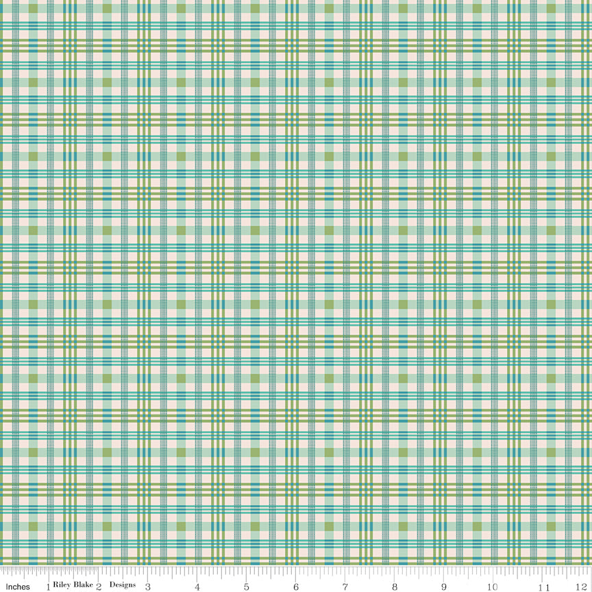 Farmer's Daughter - Plaid - Sea Glass by Lori Holt for Riley Blake Designs - 1/2 YARD