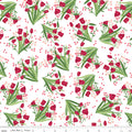 Front Porch Main Tulips on White by Jill Finley for RBD - 1/2 YARD