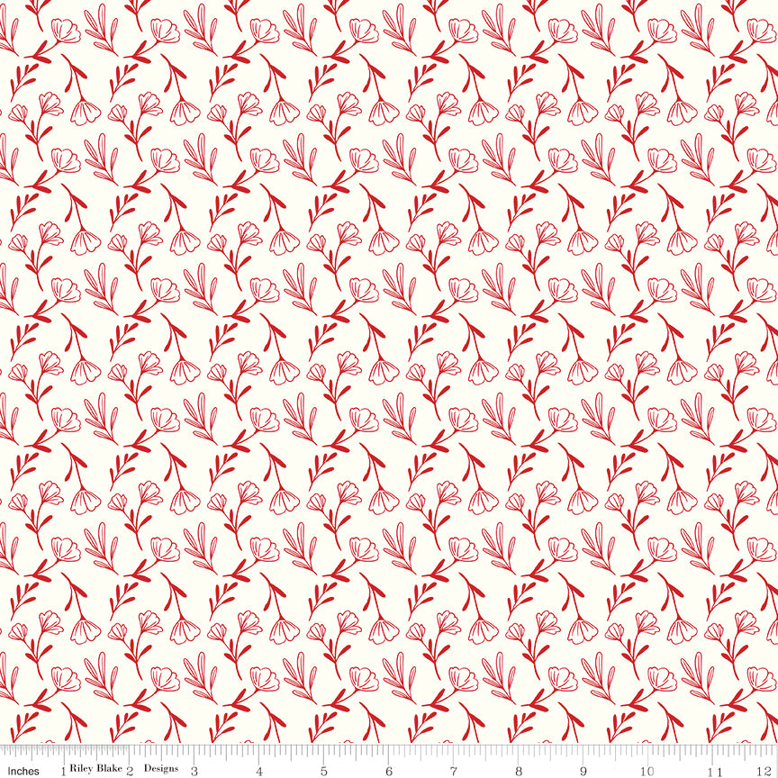 Radiant Ruby Floral Cloud by Dani Mogstad for Riley Blake Designs - 1/2 Yard