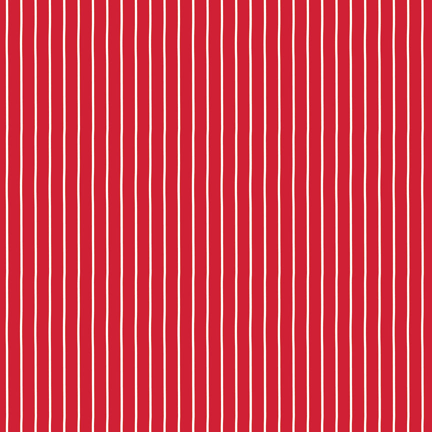 Radiant Ruby Stripe Schoolhouse by Dani Mogstad for Riley Blake Designs - 1/2 Yard