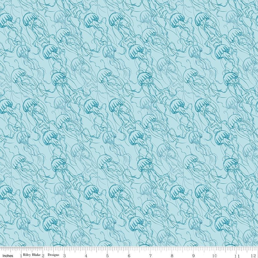 Reef - Reef Jellies Sky - by Corrine Wells for Riley Blake Designs - 1/2 Yard