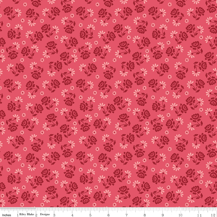 Berry & Sage - Roses Tea Rose - by Lori Holt for Riley Blake Designs - 1/2 YARD