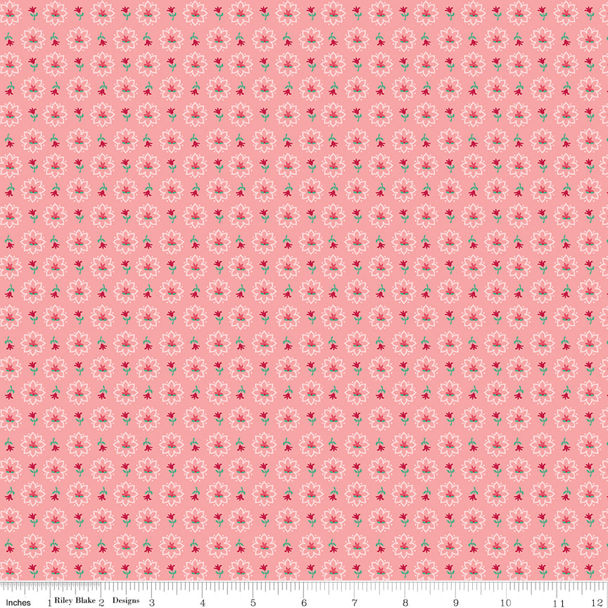 Berry & Sage - Coral - by Lori Holt for Riley Blake Designs - 1/2 YARD