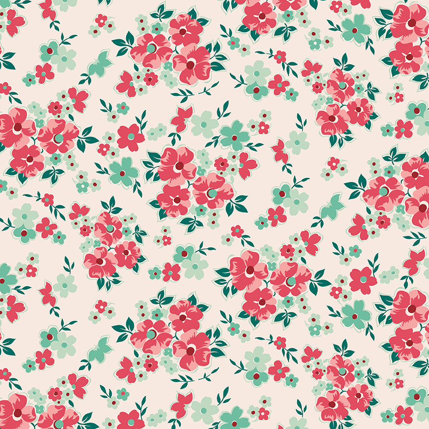 Berry & Sage - Floral Latte - by Lori Holt for Riley Blake Designs - 1/2 YARD