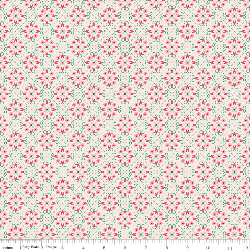 Berry & Sage - Wallpaper Latte - by Lori Holt for Riley Blake Designs - 1/2 YARD