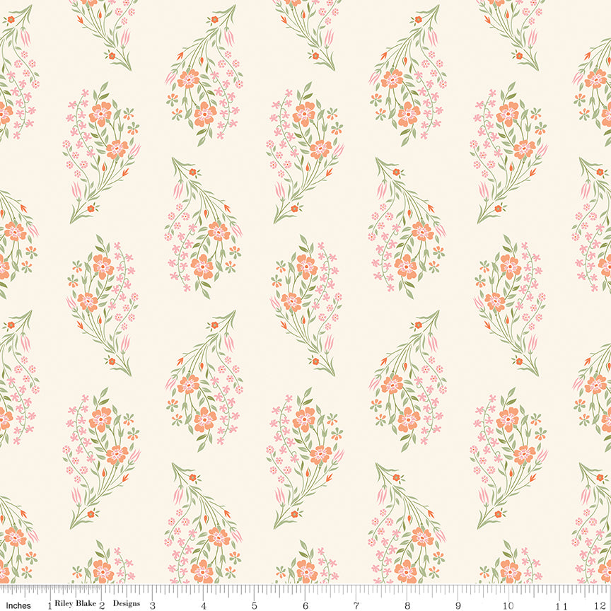 Peach Cobbler Daydream Cream by Lily Ashbury for Riley Blake Designs - 1/2 YARD
