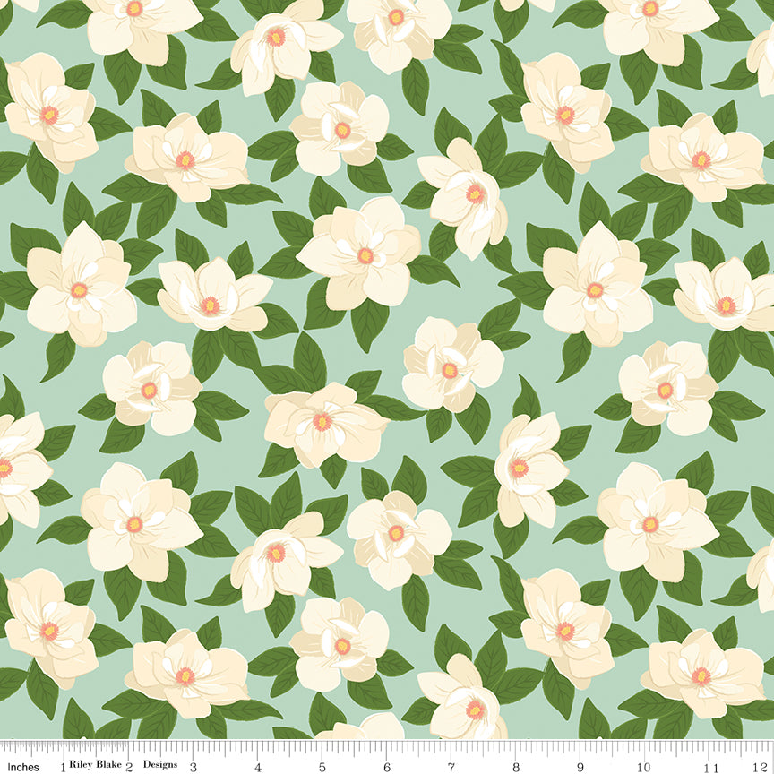 Southern Charm Magnolia Mint for Riley Blake Designs - 1/2 Yard
