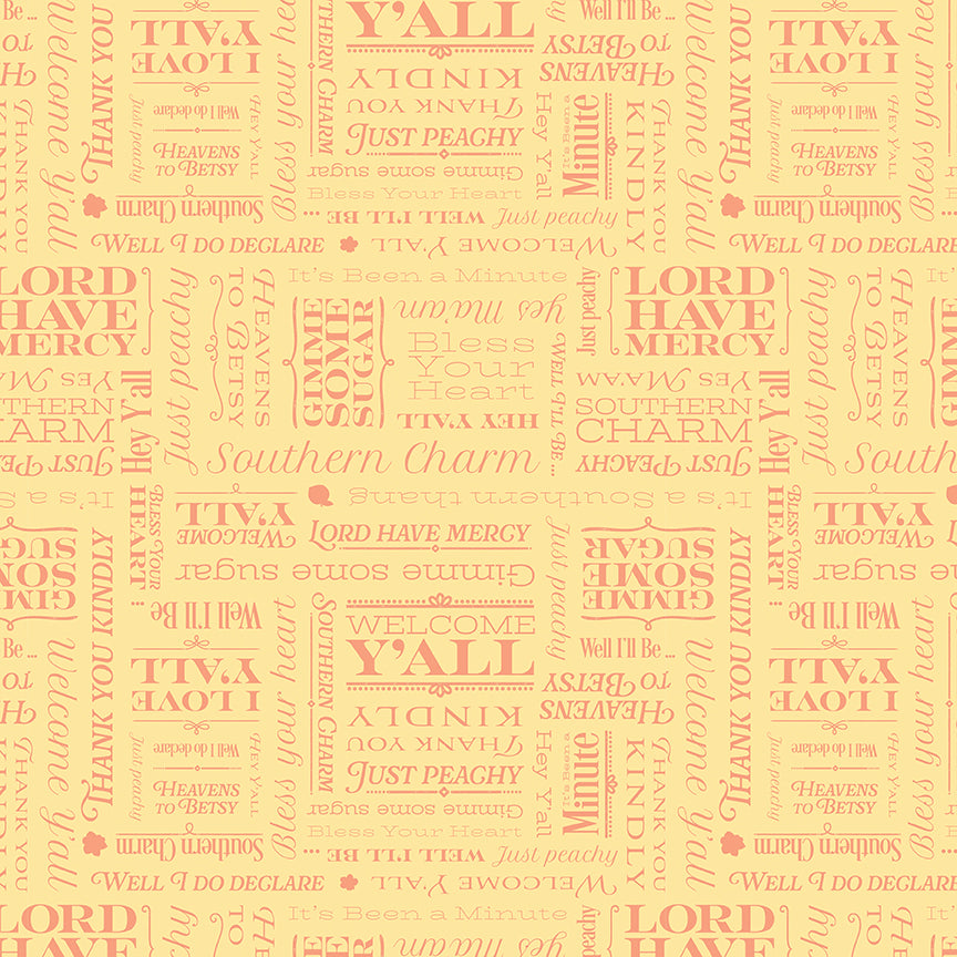 Southern Charm Text Yellow for Riley Blake Designs - 1/2 Yard