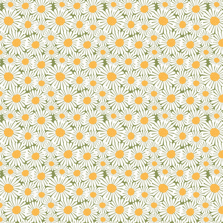 Sunshine & Dandelions Daisies Green - image 2
