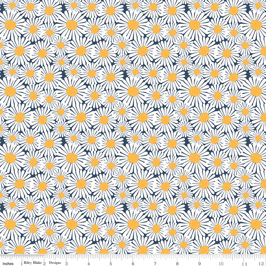 Sunshine & Dandelions Daisies Navy